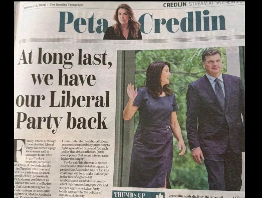 Peta Credlin is happy?
That's NOT a good sign.
#auspol #LibSpill #LiberalLeadership