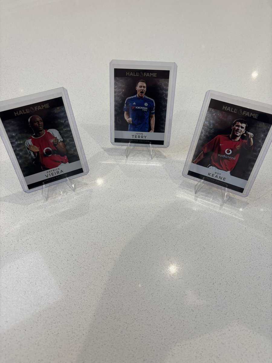 dsfootballcards's tweet photo. TOPPS HALL OF FAME LIMITED EDITION PATRICK VIEIRA - JOHN TERRY - ROY KEANE #topps #halloffame #johnterry #roykeane #patrickviera https://t.co/ZTUOUUIMZD