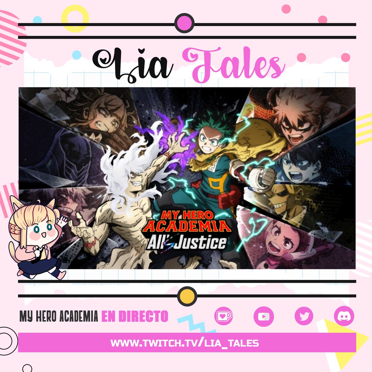 Lia_Tales's tweet photo. ⚡ ¡EN DIRECTO! ⚡
Boku No Hero Academia: All’s Justice
Si exploto algo no es culpa mía… es Kacchan👀💥
¡Os espero!
⬇️¡Link abajo!
#BokuNoHeroAcademia #MyHeroAcademia #BNHA #AllsJustice #Gaming #Streamer #EnDirecto #DirectoAhora #TwitchStreamer #MHA #PlusUltra https://t.co/Ur2aqn95AL