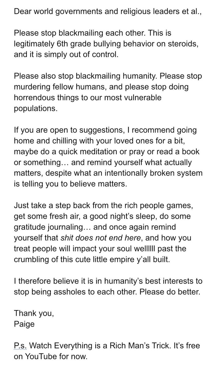 paigefox_atty's tweet image. An open letter to #merica and our wonderful democratic leaders and closest allies—