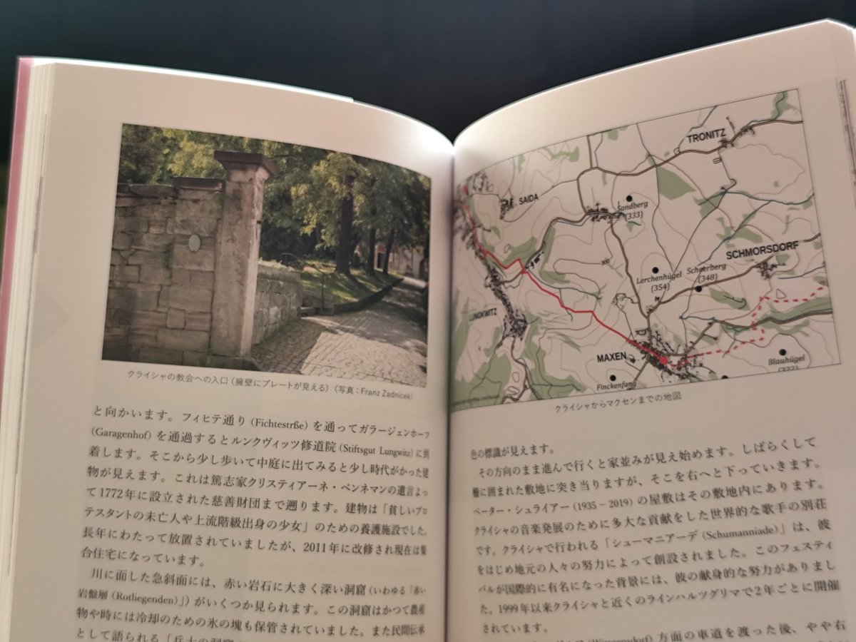 「シューマン夫妻と歩くドレスデンの街と自然」（水曜社）
夫妻は1844〜50年までの在ドレスデン中、五月蜂起の混乱で避難した近郊の村クライシャやその周辺のシューマン夫妻がハイキングした足跡を訪ねる内容！美しい写真と地図を見ているだけで、うっとり！私も3回クライシャ訪問したことあり！