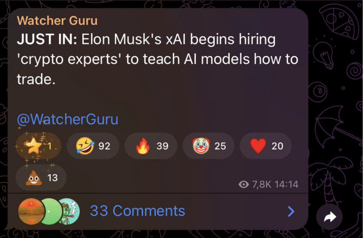 Elon Musk has started hiring crypto experts to teach AI how to trade.

He may end up strongly pushing AI especially AI trading agents.

It sounds familiar, but in reality, <a href="/oraichain/">Oraichain</a> $ORAI anticipated this trend early through careful analysis, trained its quant models in advance