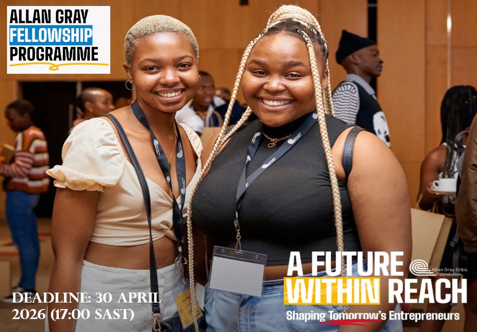 falmatacaroline's tweet photo. Allan Gray Fellowship 2026
Funding + mentorship + entrepreneurship support
💰 Full university funding
 🚀Leadership development
 📅Deadline: 30 April 2026
🔗 Apply: https://t.co/9Jnm5h1edn

#SouthAfrica #Scholarship #opportunités #programme #program https://t.co/OsFMtoyWdD