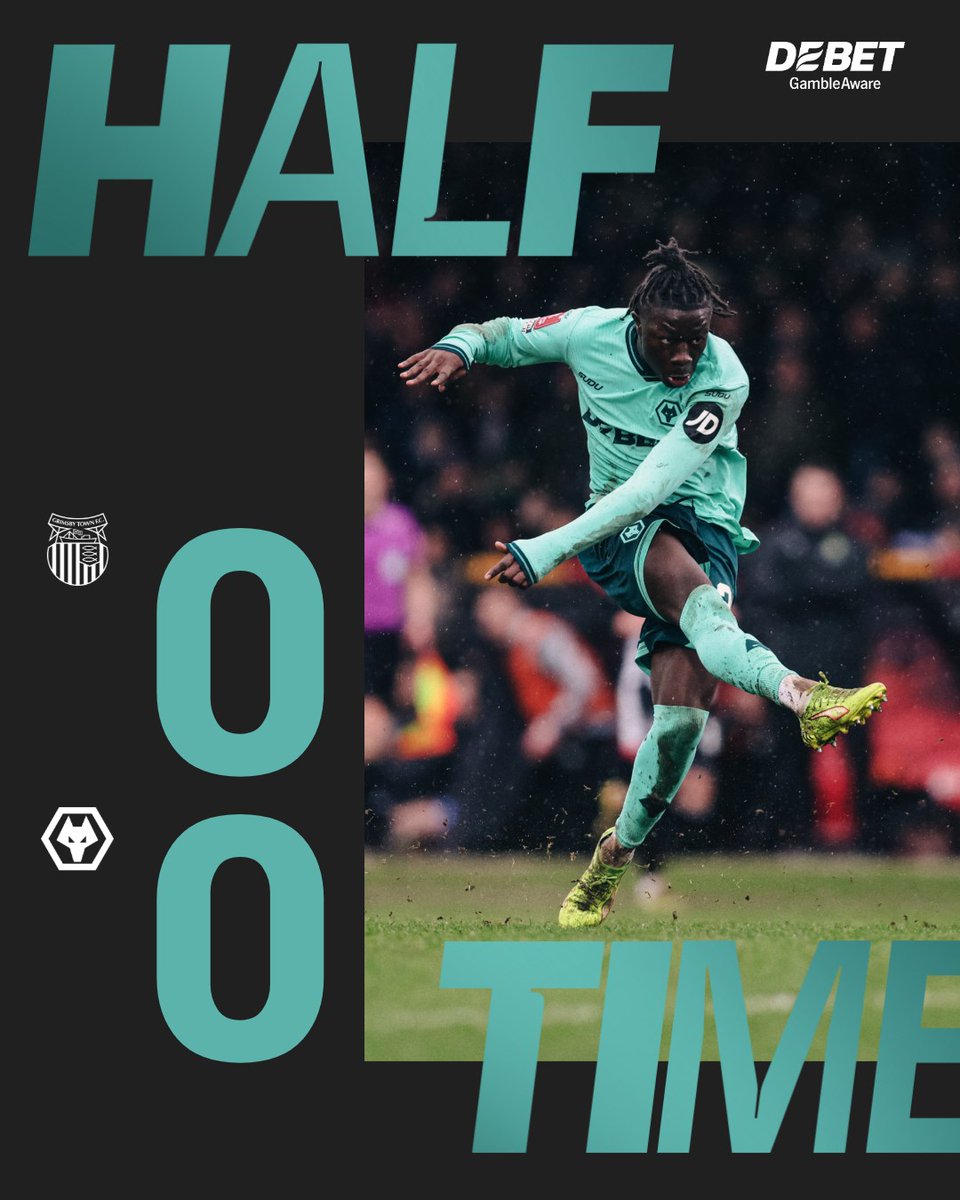 Wolves's tweet photo. Level at the break.
⚽️⏱️