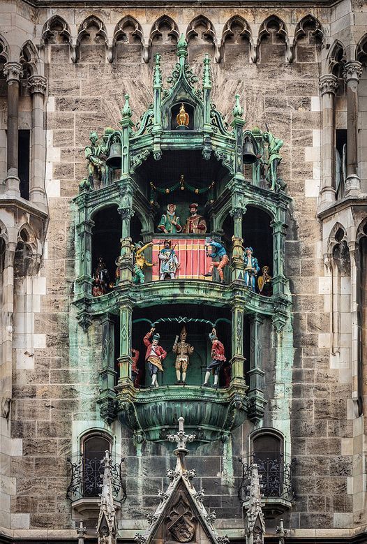 A clock that gives people a 16th-century history lesson every day at 11 am and 12 pm.

Glockenspiel Clock Tower in Munich, Germany