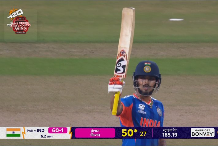 शानदार खेला, ईशान किशन 🇮🇳🔥

 एक यादगार पारी... सिर्फ 40 गेंदों में 77 रन। वो 

#T20WorldCup2026 में भारत के हीरो रहे! #INDvsPAK 🏏