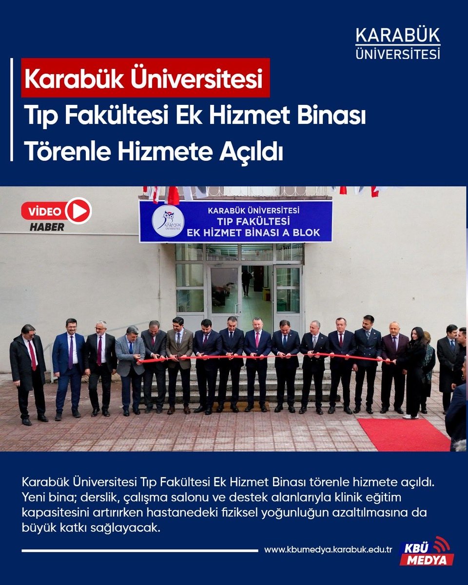 krbkuni's tweet image. Karabük Üniversitesi Tıp Fakültesi Ek Hizmet Binası Törenle Hizmete Açıldı

kbumedya.karabuk.edu.tr/karabuk-univer…

#kbu #karabüküniversitesi