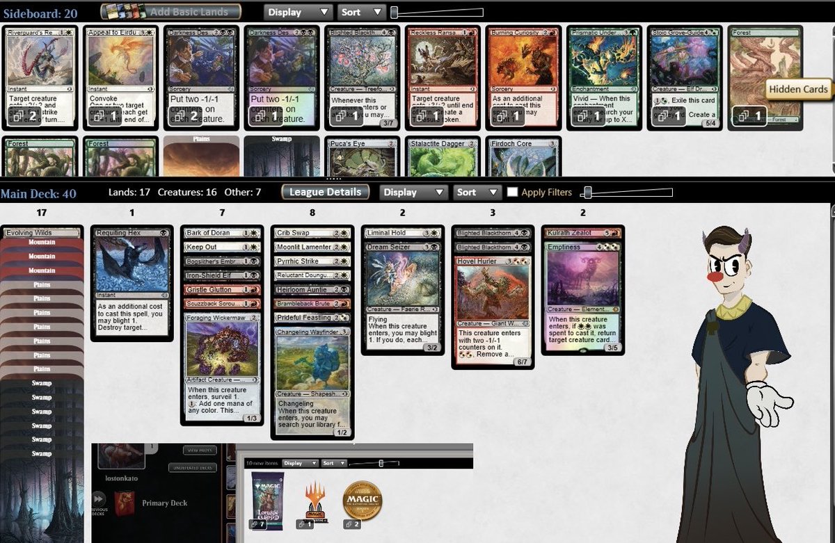 lostonkato's tweet photo. Attempting to become better in limited i made my first trophy with mardu (🥹) blight.
#mtg #mtgo #magicthegathering #limited #lorwyn 
@fireshoes https://t.co/7Iwft2pRFA