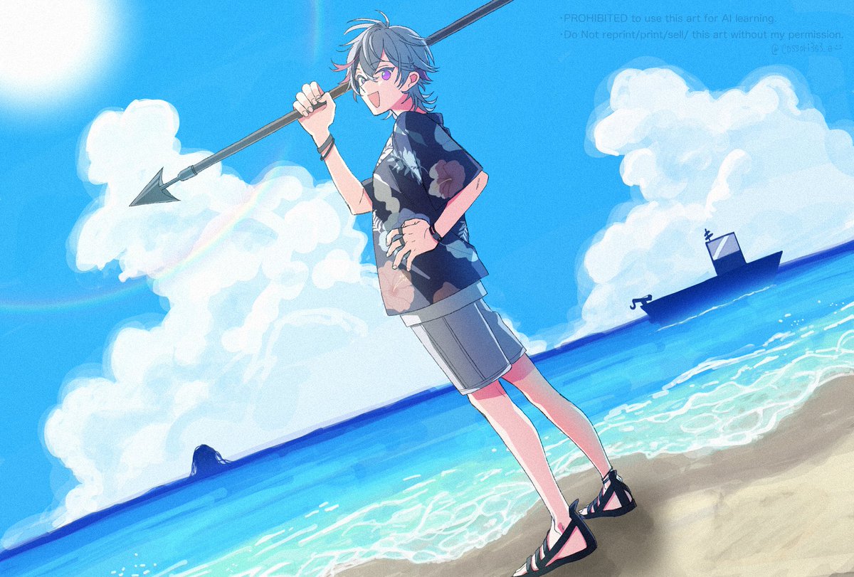 配信までに完成させられなかったウミガリ絵🐟 すごく夏だ…🐟 2枚目