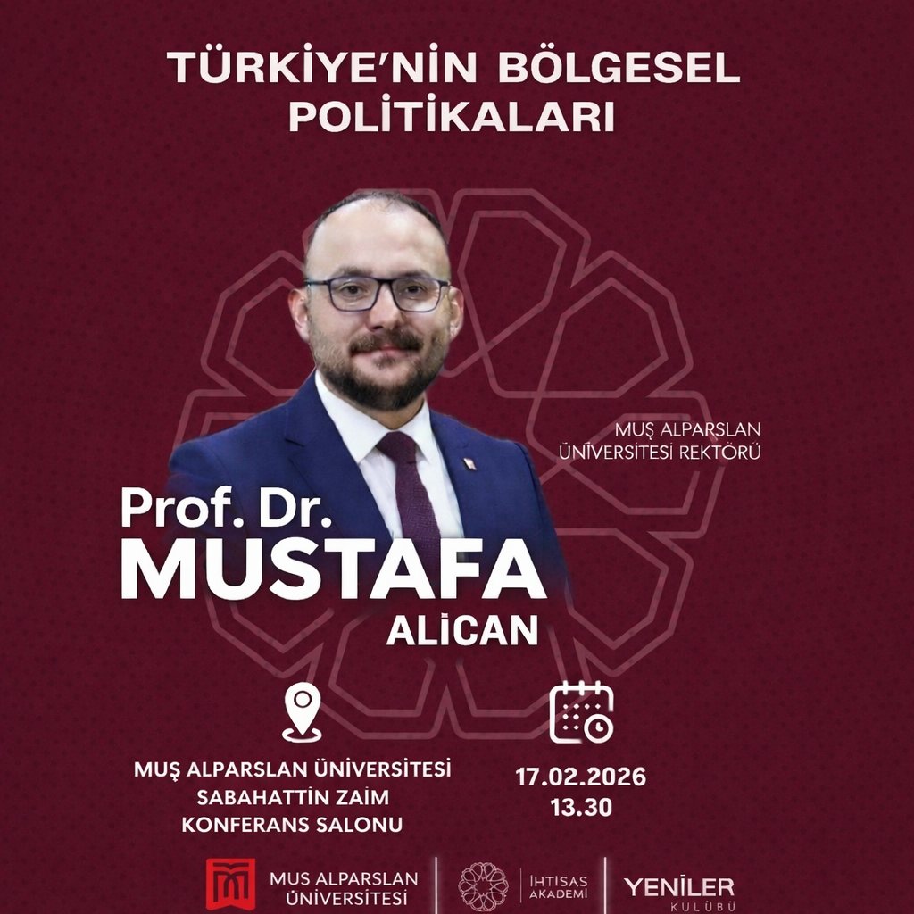 İhtisas Akademi Başlıyor ✨
Muş Alparslan Üniversitesi Rektörü Prof. Dr. Mustafa Alican hocamız ile bölgesel güç dengeleri, güvenlik politikaları, ekonomik iş birlikleri ve diplomatik açılımlar çerçevesinde Türkiye’nin konumunu akademik bir perspektifle ele alıyoruz.