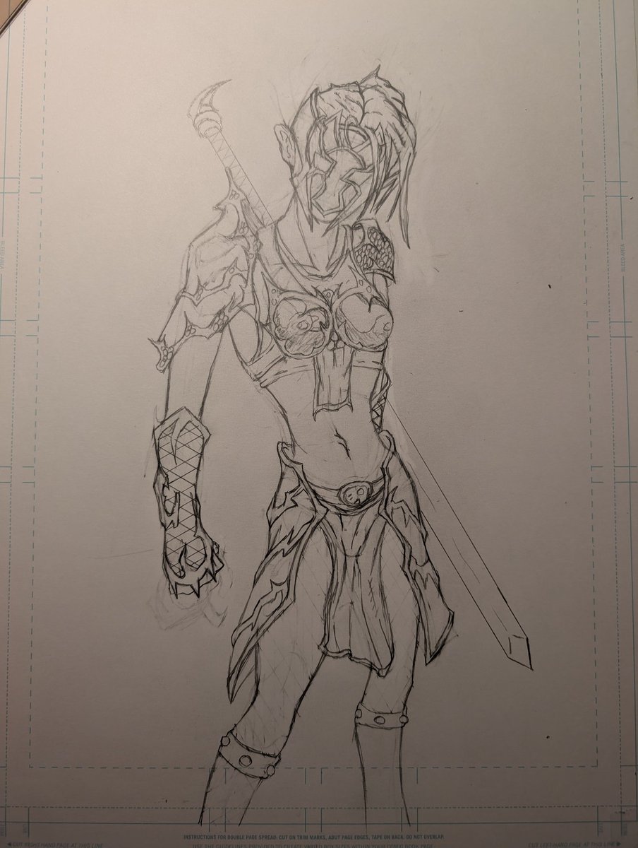 chaosicstar's tweet photo. Well, I'm done with her. I think her legs and boots could use a bit more something, but I'm drawing a blank.

#drawing #art #fantasy #female #femalecharacter #femalecharacterdesign #warrior https://t.co/KrWQlWZJqR