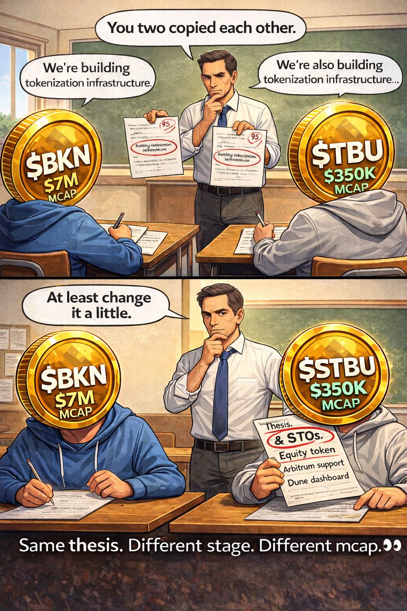 Same thesis. Same market. Same narrative.

But valuation gap is around #20x .

Market inefficiencies don’t last forever.

$STBU #RWA