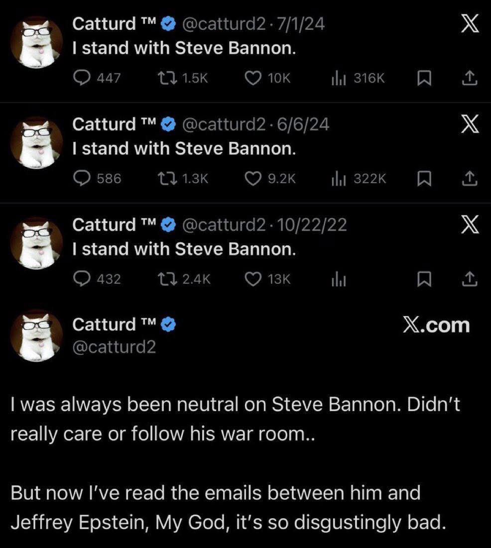<a href="/catturd2/">Catturd ™</a> So speaketh the paragon of integrity.