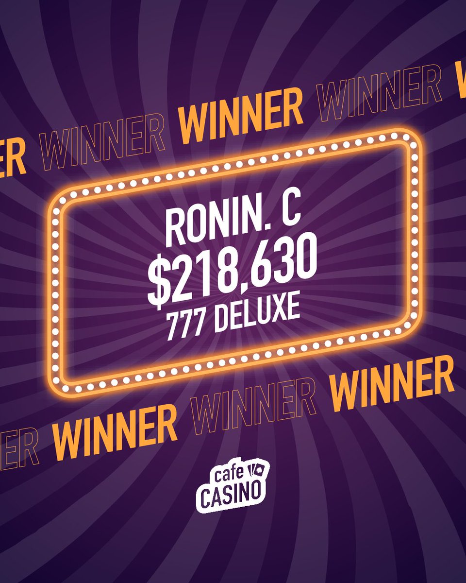 CafeCasinoLV's tweet photo. Roninโ in the cash ๐ฎโ๐จ
Congratulations to all our big winners of the month. Weโre not stopping here ๐จ
https://t.co/IEnX6AekOq
#bigwinners #jackpot #cafecasino #videoslots #casinolife https://t.co/FeDbcxA1Yw