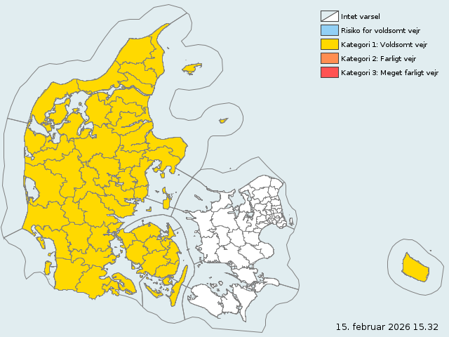 DMI-Wetterwarnsystem: Verschiedene Stufen für Unwetterwarnungen in Dänemark