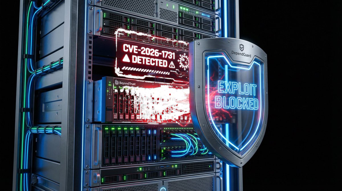 DependGuard's tweet image. BREAKING: BeyondTrust Exploit (CVE-2026-1731) is now active.

A Proof-of-Concept has been released, and attackers are already targeting unpatched Remote Support appliances. CVSS 9.9.

If you rely on manual patching, you are exposed.

DependGuard Status: BLOCKED.

Our automated