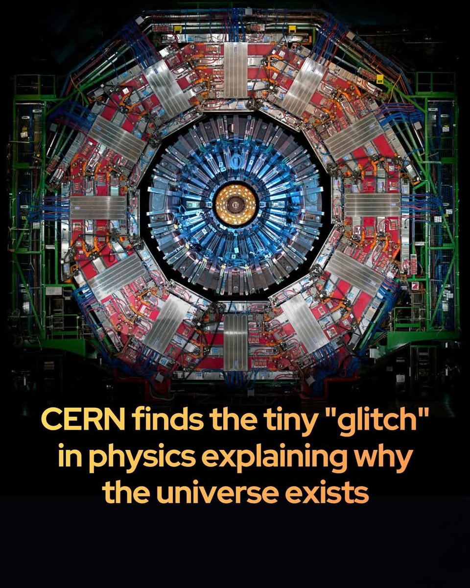 ShiningScience's tweet image. 🚨 A breakthrough at the Large Hadron Collider has finally confirmed how matter triumphed over antimatter to form the stars, planets, and humans we see today.

According to the fundamental laws of physics, the universe simply should not exist. The Big Bang should have produced