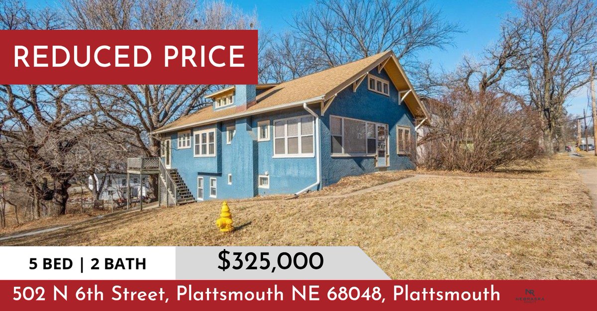 AliciaNeRealtor's tweet photo. 📍 Reduced Price 📍 This recently reduced home at 502 N 6th Street, Plattsmouth Ne 68048 in Plattsmouth won't last long, so, don't wait to set up a showing! Reach out here or at (402) 499-8147 for more information!

I am here to he... https://t.co/wrL7tz6QUp https://t.co/Wt3JcBFjOb