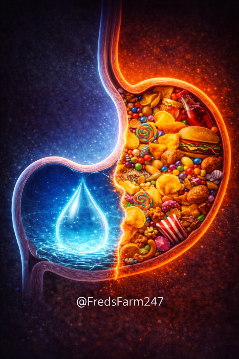 Thirst disguises itself as hunger.

Craving snacks?
Drink water first.

Most people are under-hydrated and over-fed.

Cells need fluid before fuel.

👉🏽 Try this for 3 days.