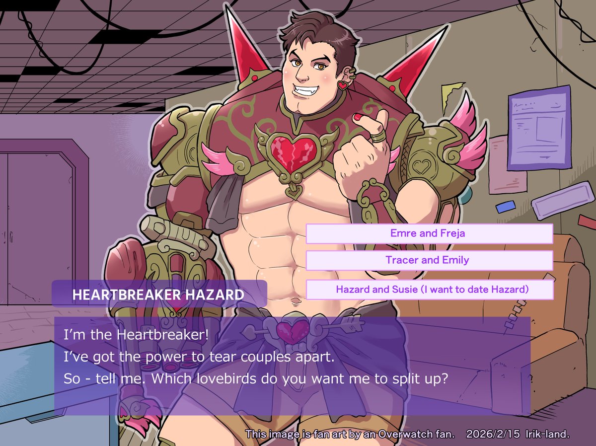 I_rikLand39's tweet image. ⚠️💕Hazard appears in LOVERWATCH! 💔
#OverwatchFanart #Hazard