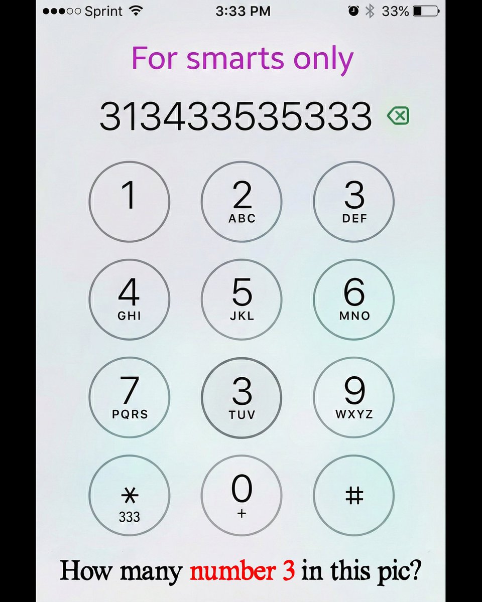 How many three in picture?

Only for genius