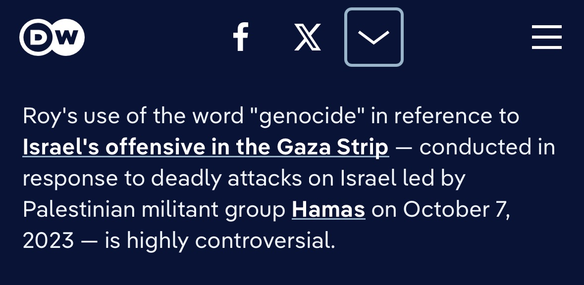 derJamesJackson's tweet image. German state funded media DW News editorialise that calling Gaza a genocide is “highly controversial” - despite 88% of genocide scholars, UN committees and every major human rights groups calling it such