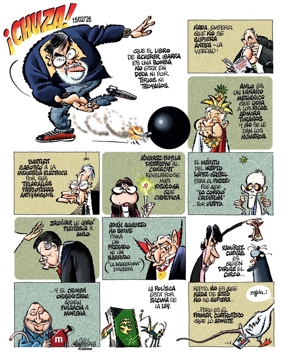 Buen resumen hizo <a href="/CartonCalderon/">PacoCalderónCartones🇲🇽❤️🇺🇦❤️🇮🇱</a> del libro de Scherer Ibarra y Fernández Menéndez.

En medio de alabanzas que, en ocasiones, llegan a empalagosa cursilería, exhibe a un gobernante desastroso.

Cierto, ya lo sabíamos, pero ahora lo confirman desde el corazón de Palacio👇