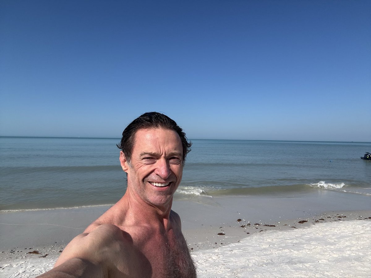 RealHughJackman's tweet photo. I’m never leaving .. until the sun goes down. https://t.co/duhmu1hIc5