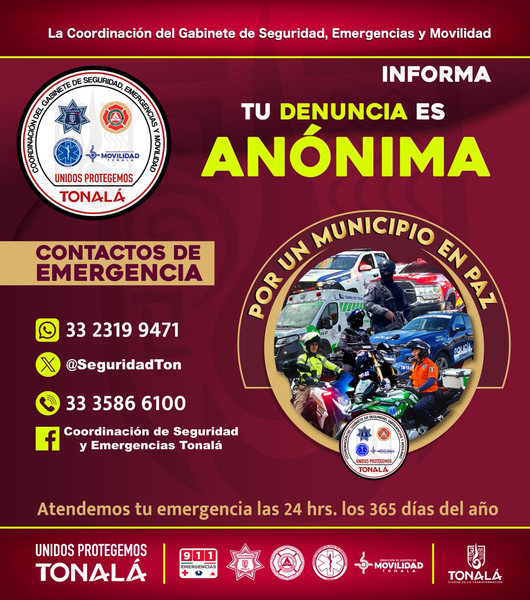 #TómaloEnCuenta #UnidosProtegemosTonalá