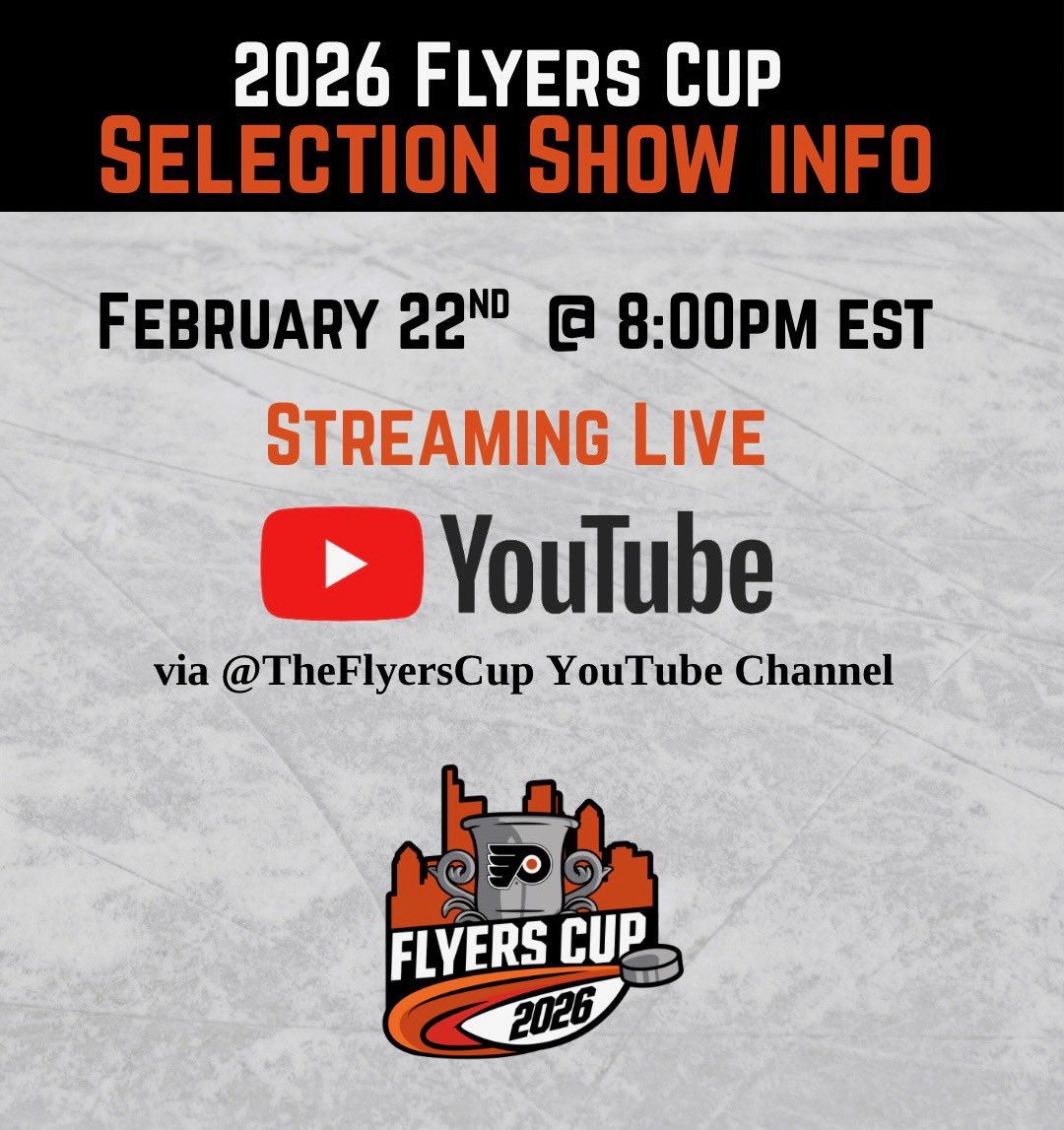 TheFlyersCup's tweet photo. We are 1 week away from selection Sunday!!!! Who is in? What are the seeds? Tune in live next Sunday!!! Tag us in your watch party pics and videos!! #almosttime #flyerscup2026 https://t.co/Qs0Yu6pJAa