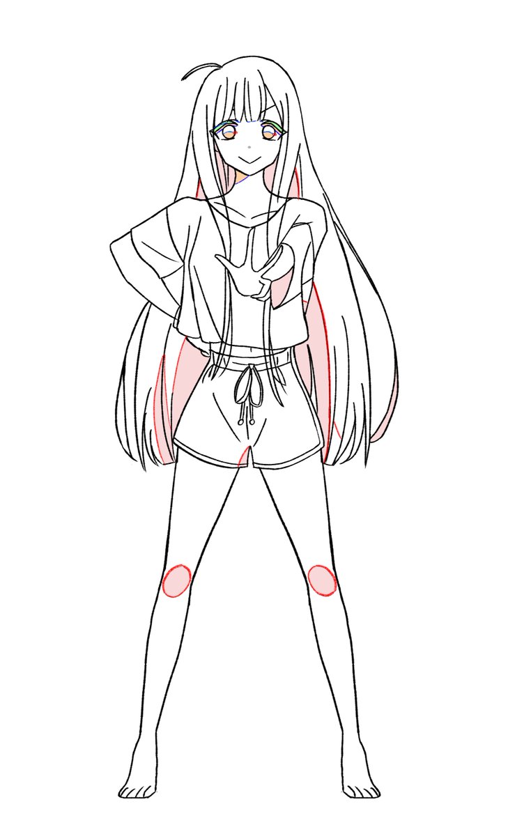 久しぶりの1時間模写にしてはまぁまぁ上手く似せれて嬉しい　(原画風に色分けも楽しい(*'▽')