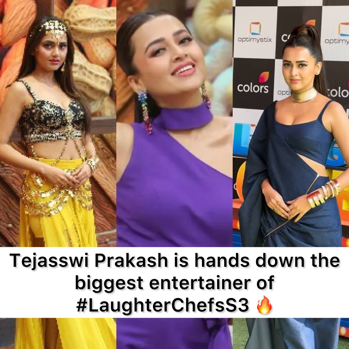 Tejasswi Prakash is hands down the biggest entertainer of #LaughterChefsS3 🔥

• “Modak Ni Banla” song = iconic
• Her fun banter with Krushna 😂
• Bharti mimicking her voice 🤌
• Cute TejRan moments ❤️

She’s literally carrying this season!
#TejasswiParkash