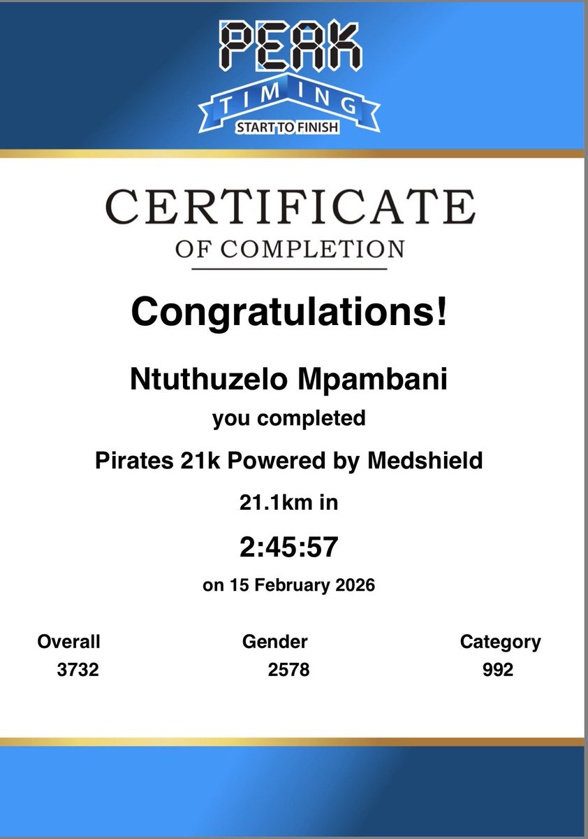 Today we joined and completed Pirates 21KM Race. A tough race but we conquered. <a href="/MYANC/">ANC - African National Congress</a> <a href="/GautengANC/">Gauteng ANC</a> <a href="/ANC_EKU_OFFICIA/">ANC EKURHULENI REGION OFFICIAL</a> <a href="/ANCParliament/">ANC Parliament</a>