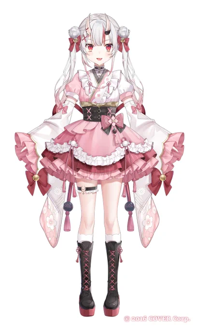 ホロライブ所属、百鬼あやめさんの和風メイド衣装を お仕立てさせていただきました˖ ࣪⊹ 動くとよりスカートのふわふわ感が増してとてもかわ余いです.ᐟ #百鬼あやめ新衣装