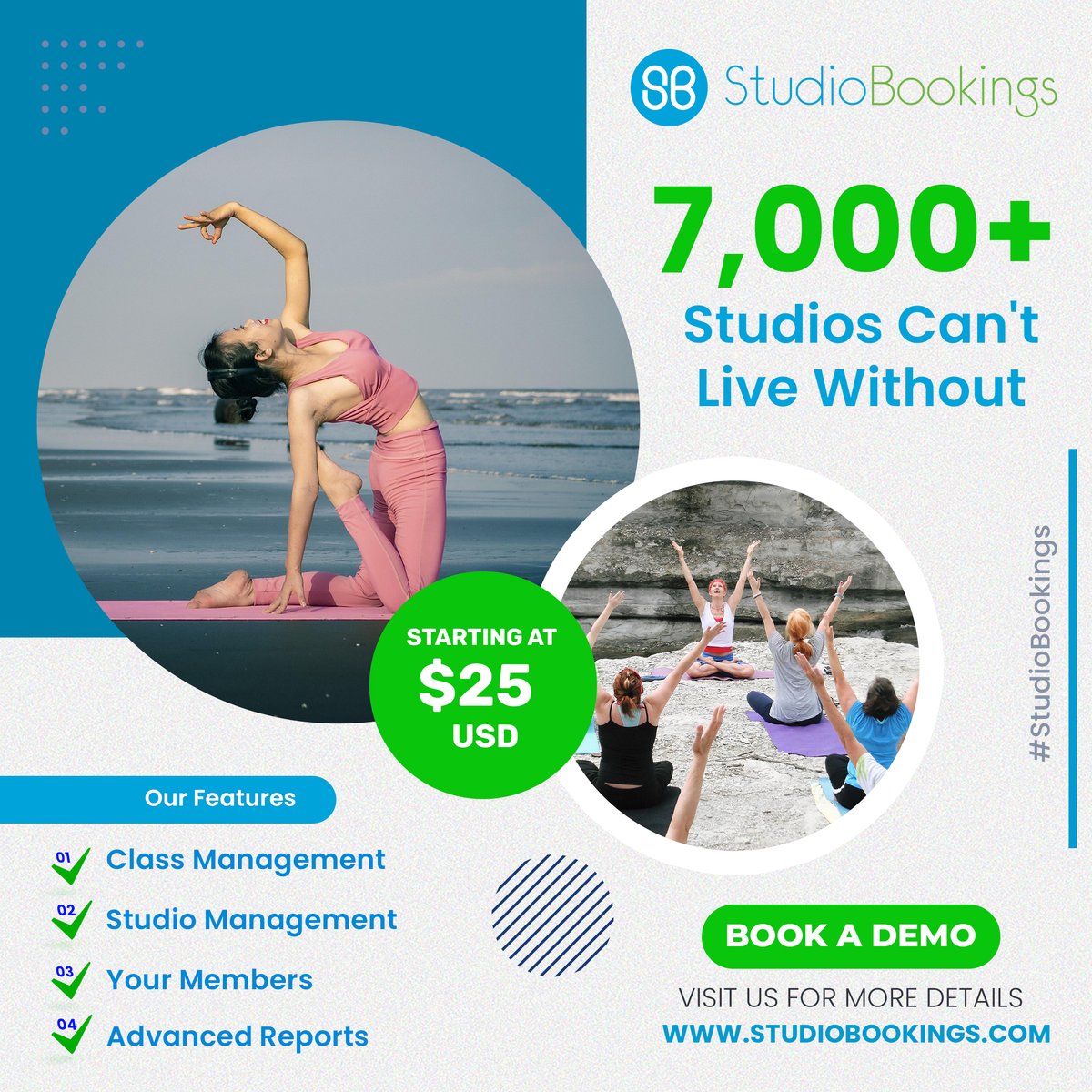 StudioBook's tweet photo. If your current system tells you to pay more to activate a feature you need, you are using the wrong system. SWITCH today to StudioBookings. One low price, everything you need ...

Start your free trial now! https://t.co/gRGCGbhMHp

#yogasoftware #yogastudiosoftware https://t.co/SrJmTjd6n7