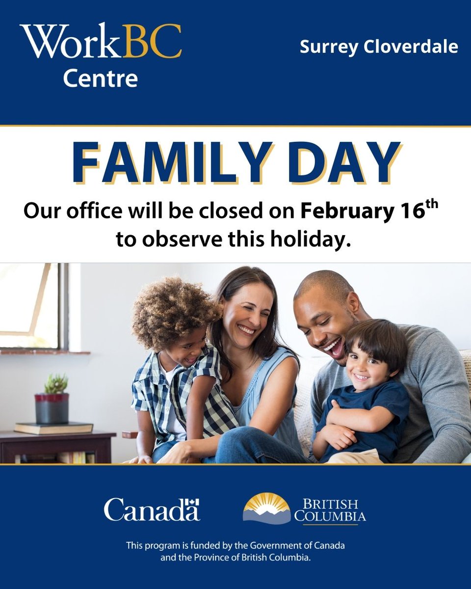 Our offices will be closed tomorrow for Family Day
