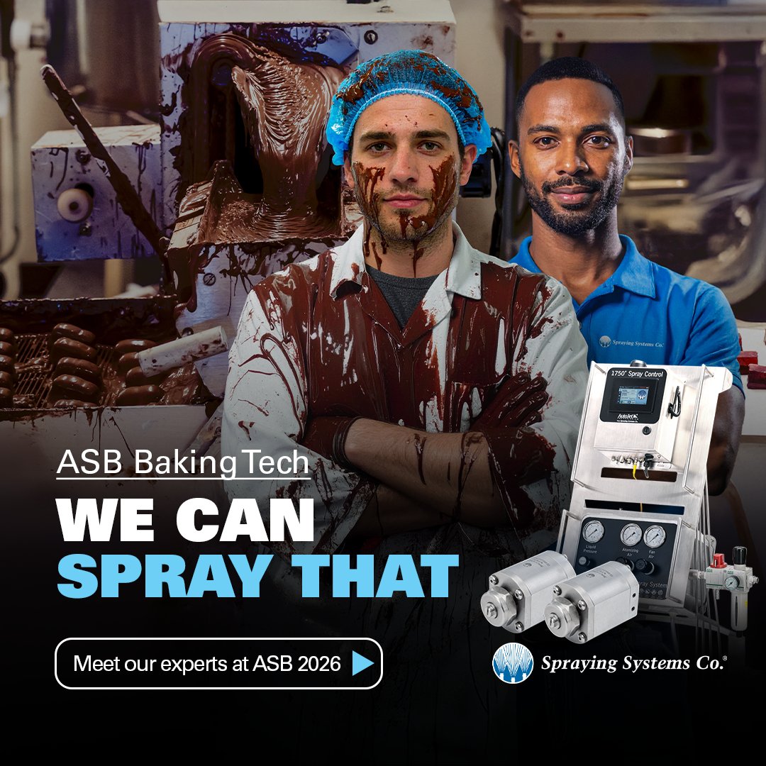 Butter? Egg wash? Syrup? Peanut butter? We’ve got the spray tech to handle it.

Spraying Systems Co. combines AutoJet® controls and specialized nozzles to tackle even the trickiest applications—so you get clean, even coverage every time.

Bring us your challenge—we can spray