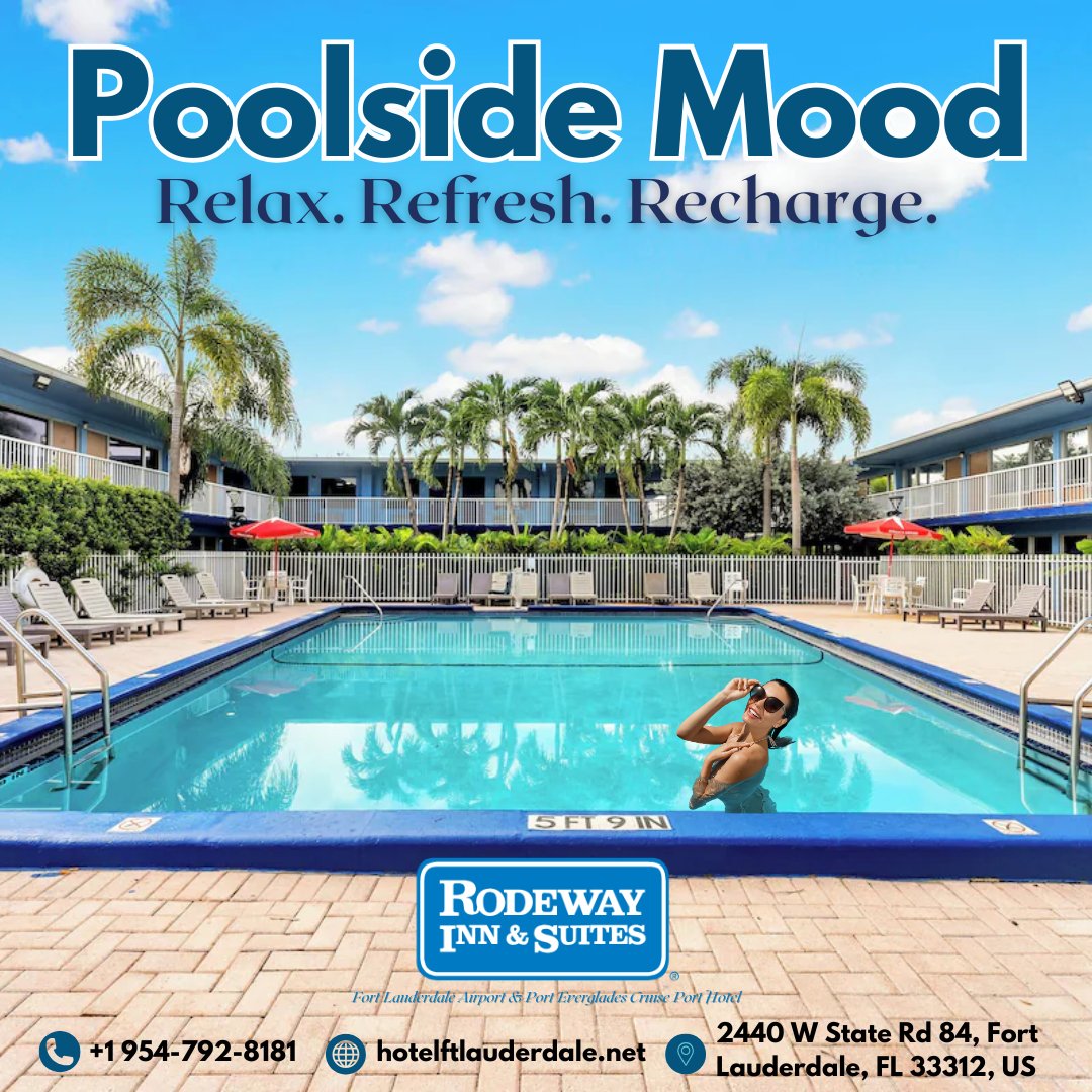 RodewayFLL's tweet photo. Nothing beats a laid-back pool day under the sun. Your weekend reset starts here.

#PoolsideVibes #RelaxationMode #HotelLife #StaycationReady #SolarenaMoments https://t.co/AbfC2JUSsA