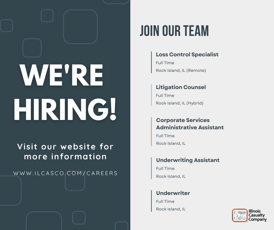 We’re looking for talented people!🚀
Explore open roles and build something bigger with us → ilcasco.com/careers 💼
#ICCInsurance #CareerOpportunity #ICM2026