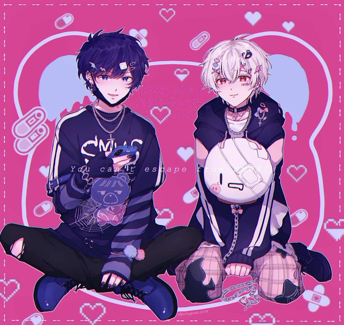 💙🧸🧷🤍
#そらるの絵 #まふあーと