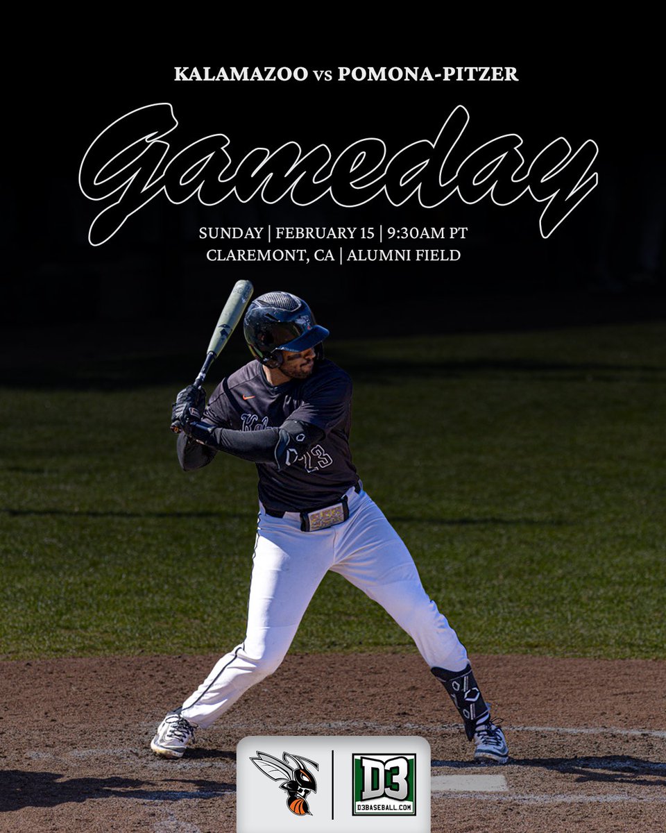 The Hornets are headed to Alumni Field to match up against #19 Pomona-Pitzer. 🐝⚾️

🆚: Pomona-Pitzer
⏰: 9:30am PT
📍: Claremont, CA
🏟️: Alumni Field
📊: sagehens.com/sidearmstats/b…
🎥: tinyurl.com/2s46p2pb

#d3baseball