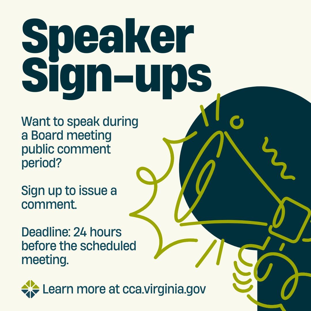 🗣️Want to speak during the public comment period at an upcoming CCA Board meeting?
You must sign up at least 24 hours before the meeting to be added to the speaker list.
Visit our website for details and sign-up information: tinyurl.com/yw3k8vmw