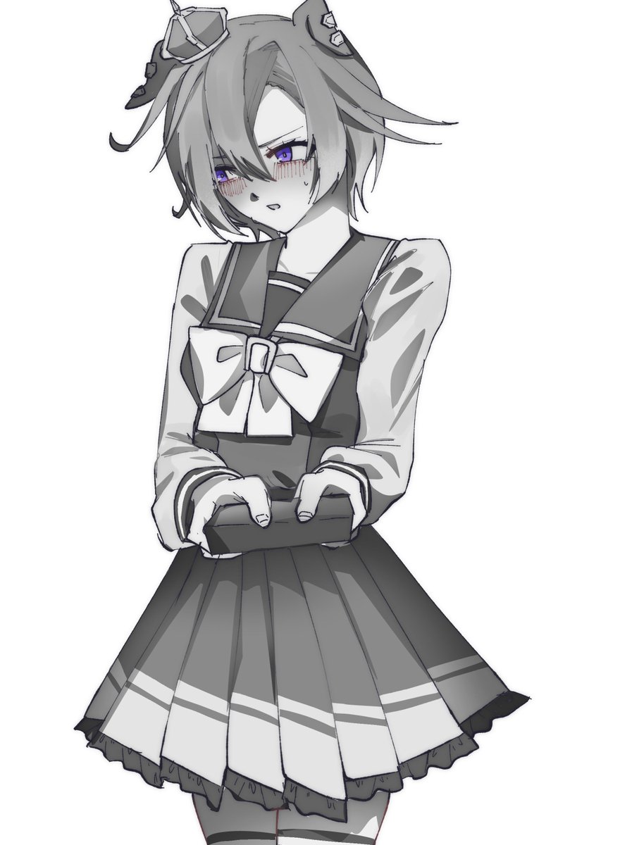 クソほど時間はないけど、チョコを渡す時に照れちゃってちょっとツンデレぽくなるオペラオーは描きた〜い！！！