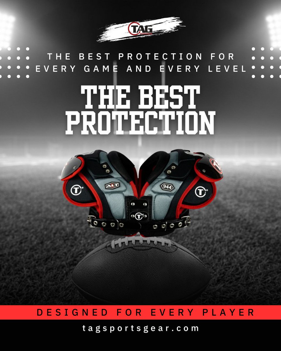 tagsportsgear's tweet photo. The Best Protection for Every Game and Every Level 🏈
From first-time players to seasoned competitors, the right protection makes the difference on every snap.
#TAGSportsGear #FootballProtection https://t.co/5YMpRLljap