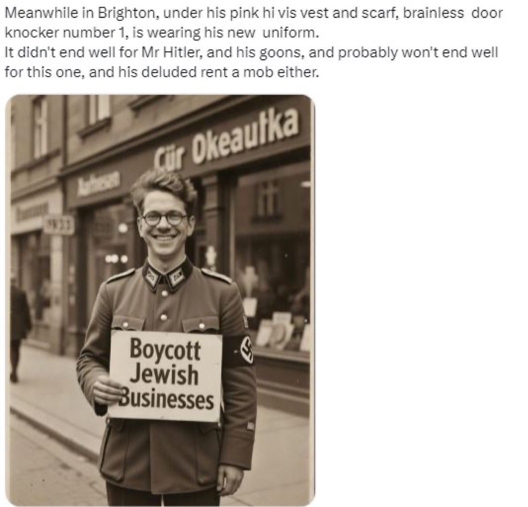 <a href="/JeanHatchet/">Jean Hatchet</a> <a href="/LightninLex/">LightninLex 🏴</a> Absolutely appauling behaviour. This is Jew hunting and Jew sympathises hunting  This is not acceptable