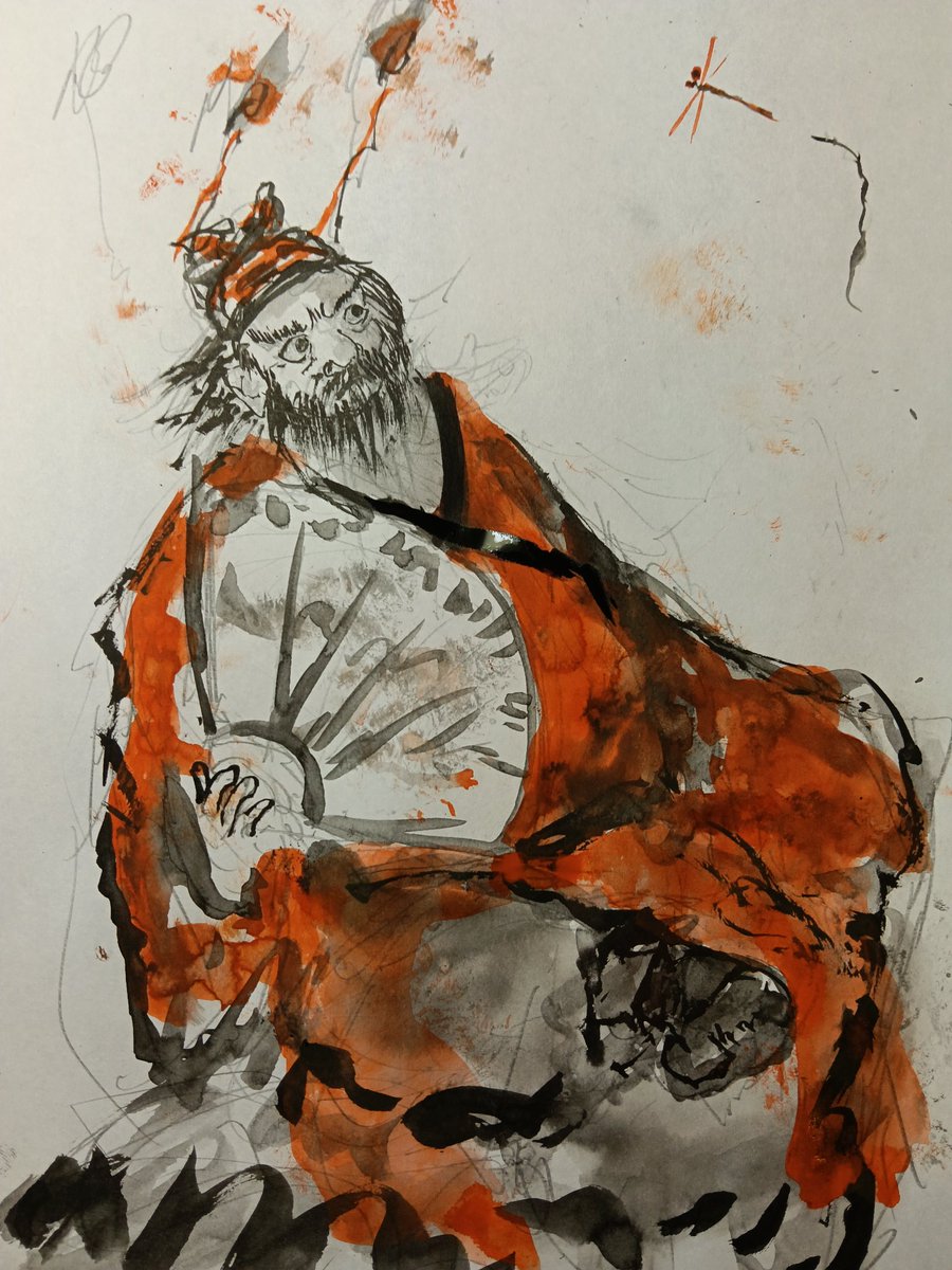 鍾馗様 #水墨画 #墨絵