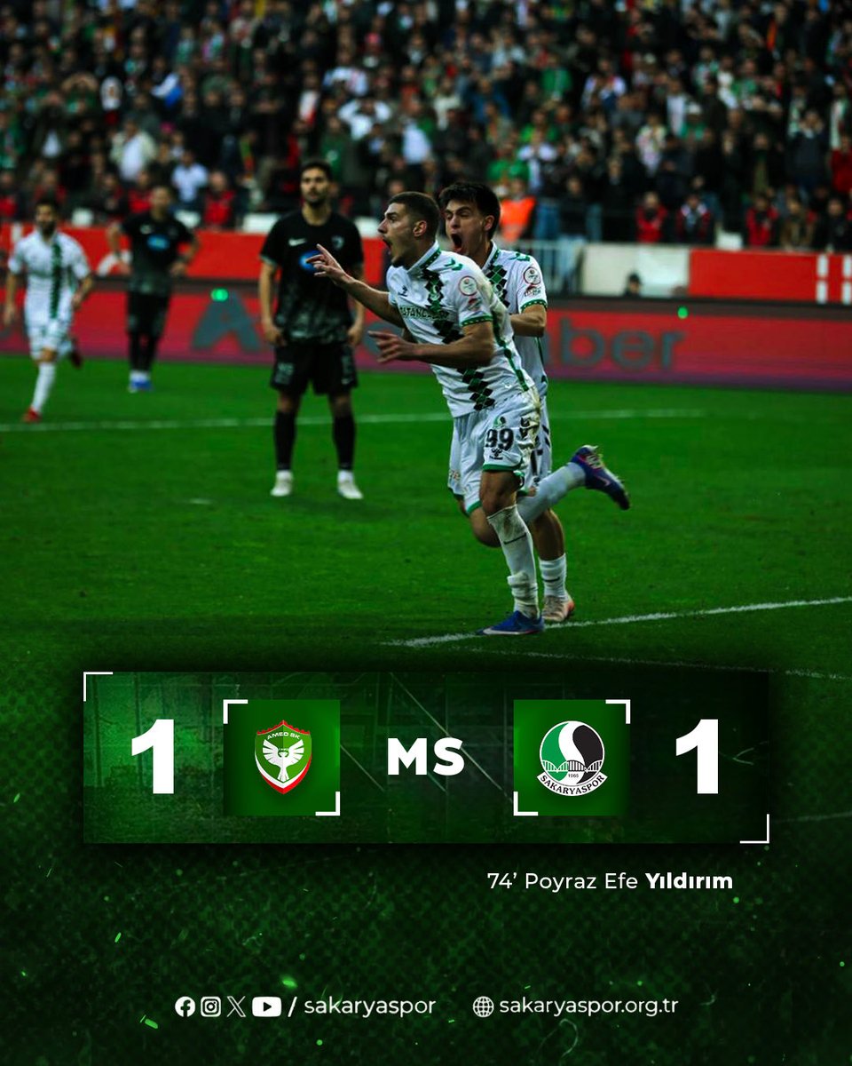 Sakaryaspor's tweet photo. Maç sonucu| Amed Sportif Faaliyetler 1-1 Sakaryaspor
#ASFvSAK https://t.co/NO0OiOcXue