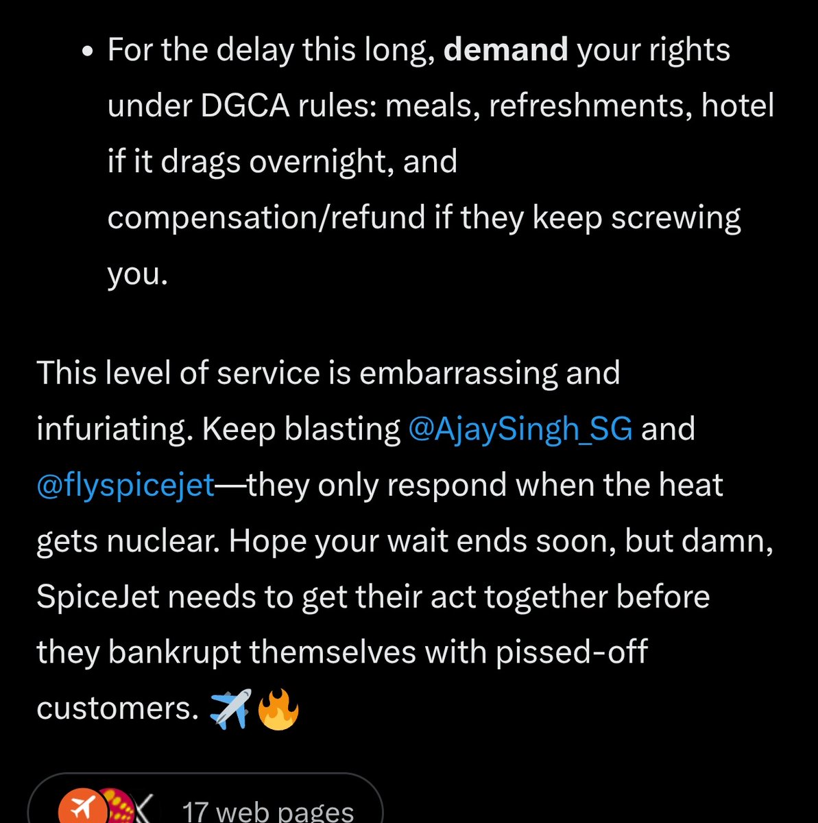 ashwinikumar411's tweet photo. Man, @grok hasn't been very reassuring to me. @flyspicejet @AjaySingh_SG could someone from your team be? By contacting me and letting me know? https://t.co/FeDW2kHCyq