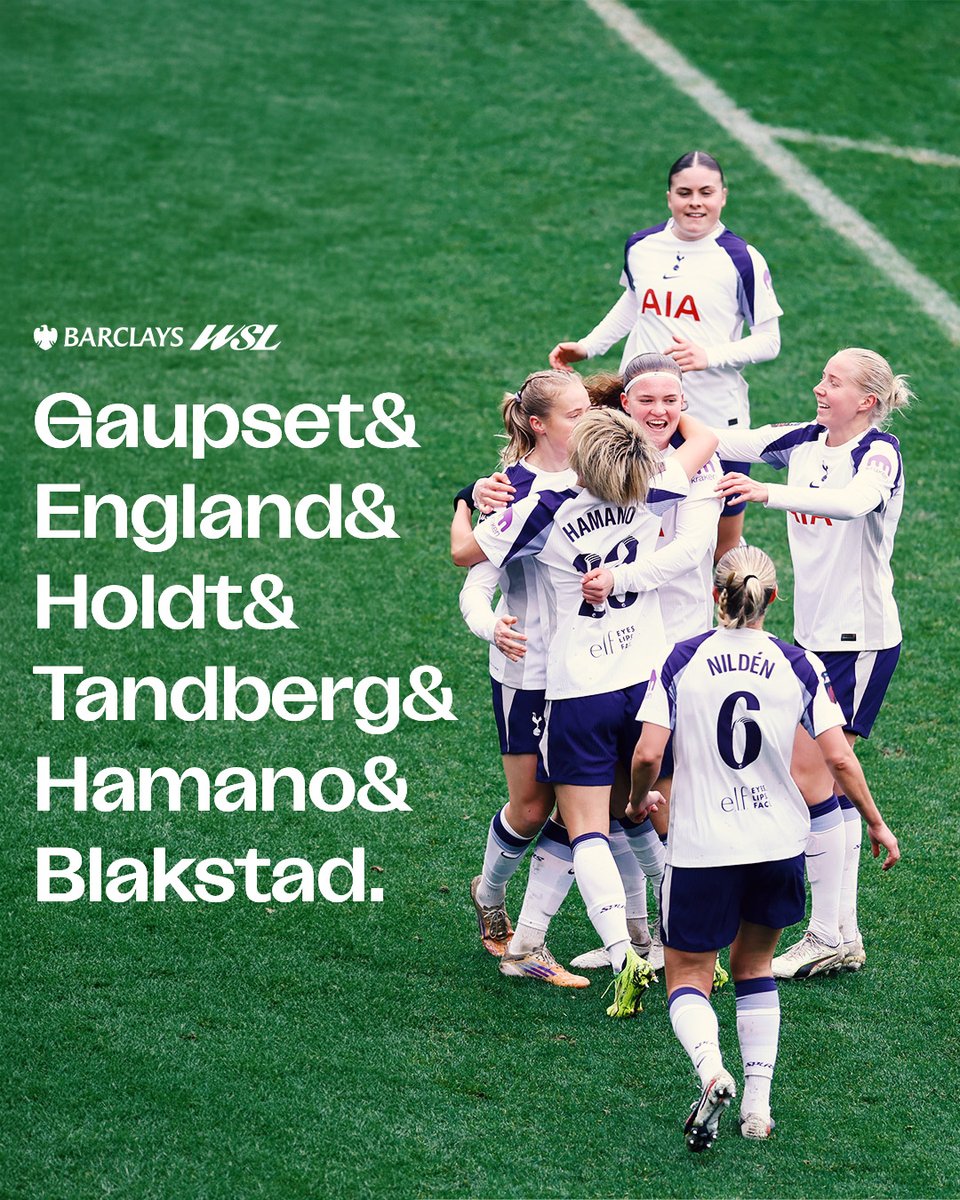 Seven goals. Six different scorers.

<a href="/SpursWomen/">Tottenham Hotspur Women</a> were on FIRE in front of goal 🔥

#BarclaysWSL