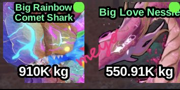 wonyspring's tweet image. wts fish it

big rainbow comet maxton = 15k
big love nessie = 50k
take all = 60k free lovtopus cupid + 2 maja kuning

avq avrek. bisa dm/wa